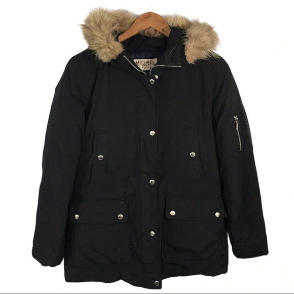 C1 Women’s Michael Kors Fur Hood Down Parka Jacket M - Picture 3 of 7